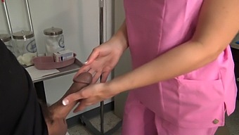 Fake Titted Nurse Gives Oral Pleasure To Her Patient