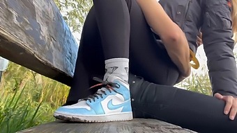Bold Blonde Indulges In Public Playtime In A Park