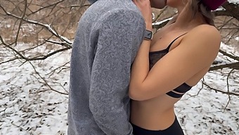 Verified Amateurs Engage In A Snowy Threesome With Double Penetration And Creampies