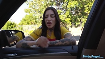 Tabatha Lust In Action In Public, Cowgirl Style On A Big Cock